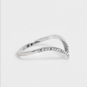 ASOS Silver Rhinestone “Thumb” Ring